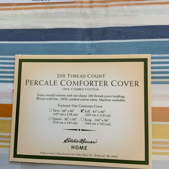 Eddie Bauer Home duvet cover Brand New, in the package. Full/Double size! - Picture 4 of 4